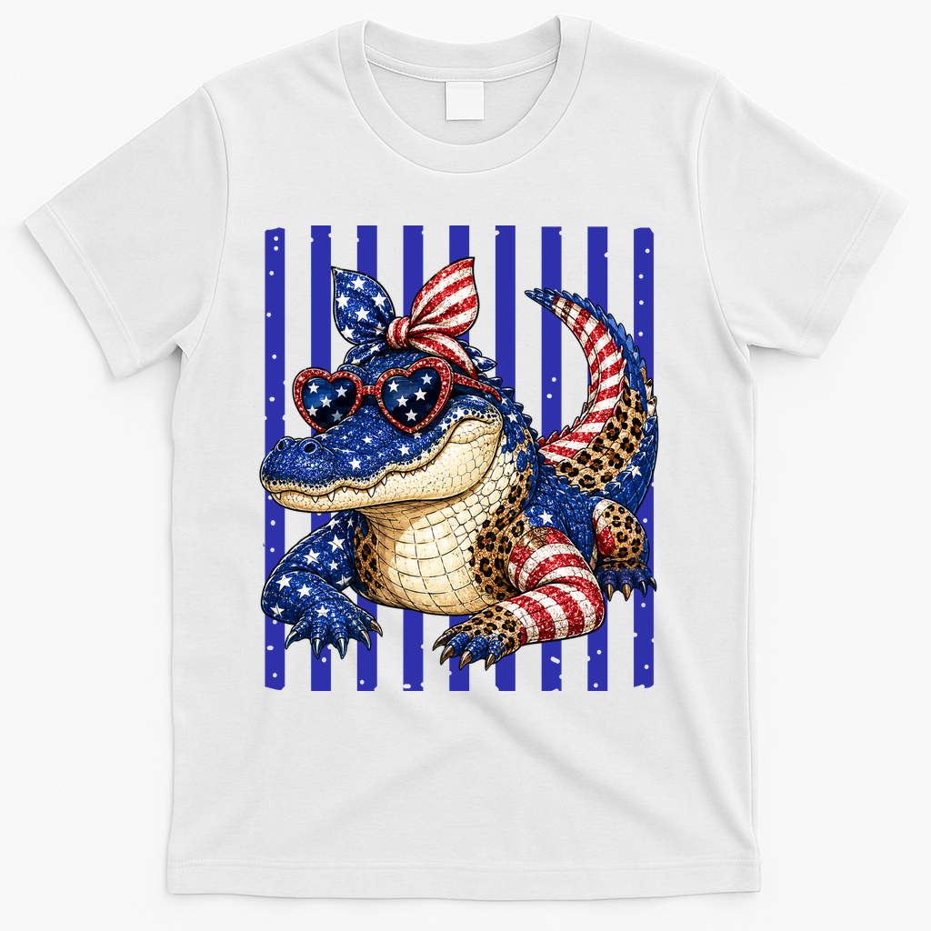 USA Patriotic 4th July Leopard Print Alligator Crocodile product image 2