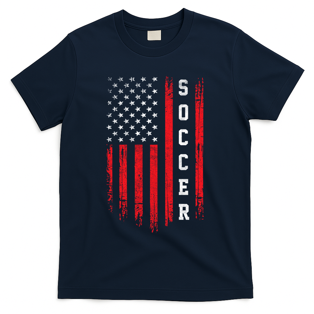 USA Soccer Fan American Flag T-Shirt product image 3