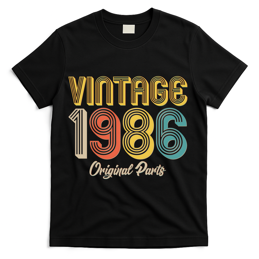 Vintage 1986 Original Parts Retro 40th Birthday T-Shirt product image 1
