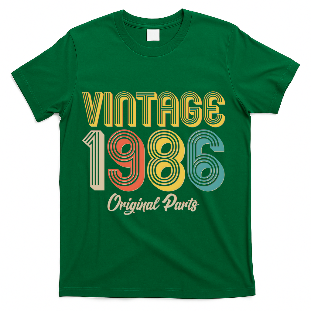 Vintage 1986 Original Parts Retro 40th Birthday T-Shirt product image 4