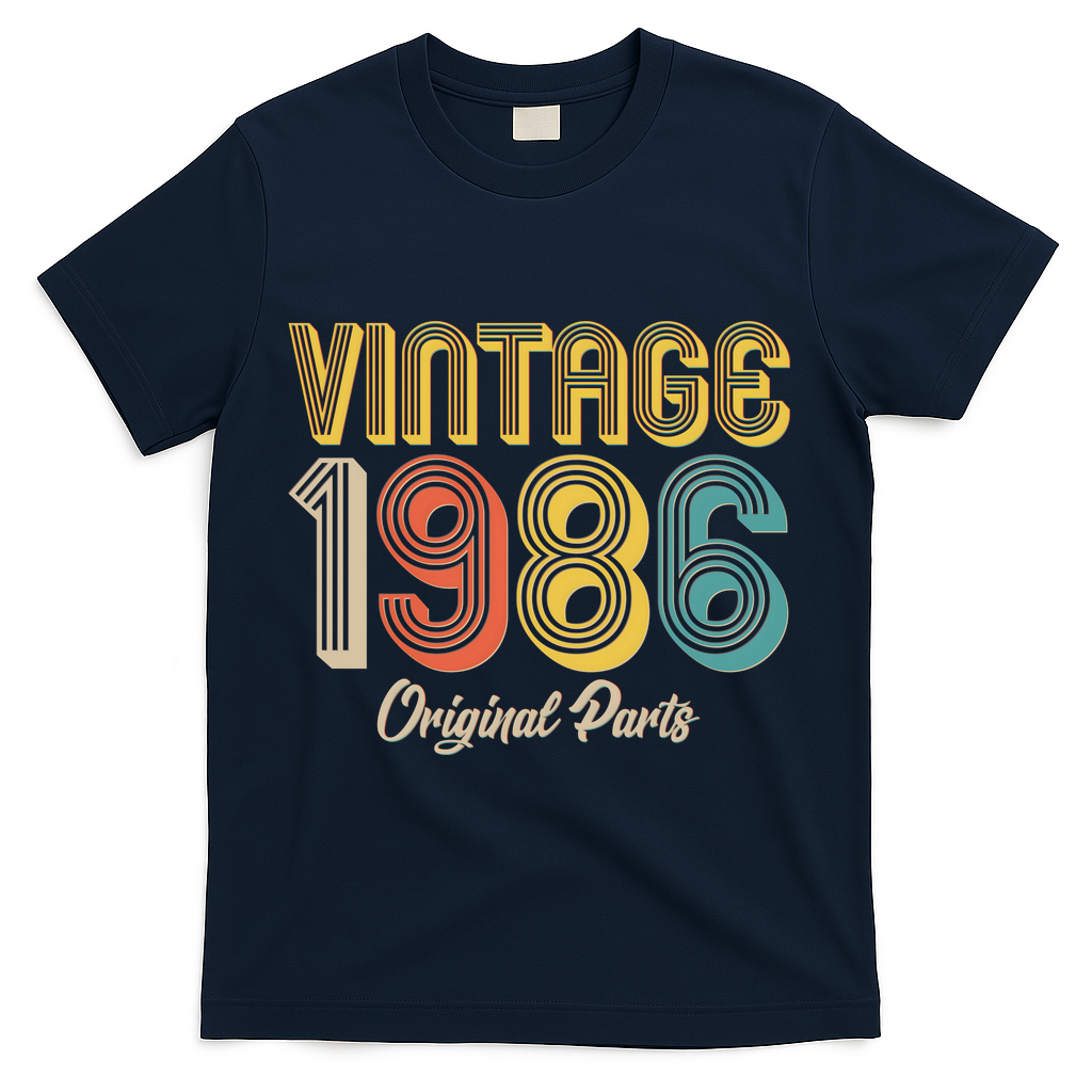 Vintage 1986 Original Parts Retro 40th Birthday T-Shirt product image 3