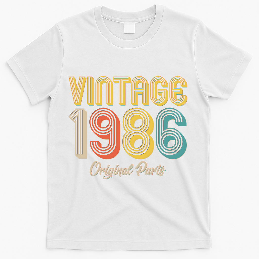 Vintage 1986 Original Parts Retro 40th Birthday T-Shirt product image 2