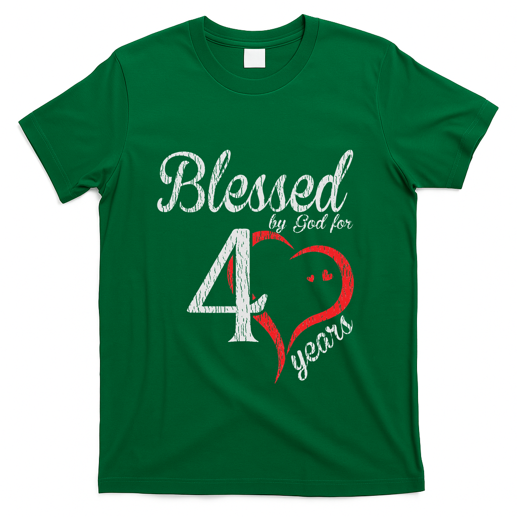 Vintage 40th Birthday Blessed By God, Happy Gift T-Shirt product image 4