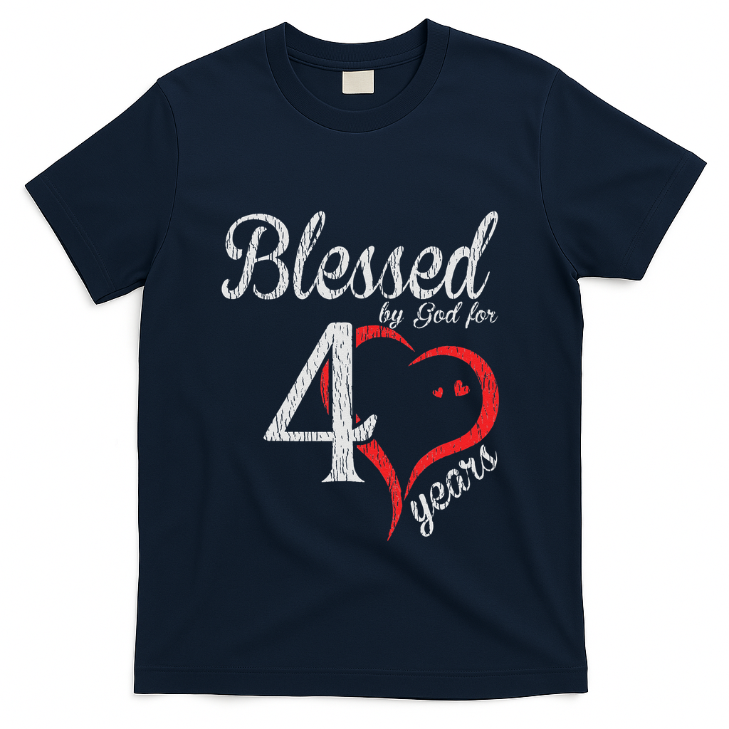 Vintage 40th Birthday Blessed By God, Happy Gift T-Shirt product image 3