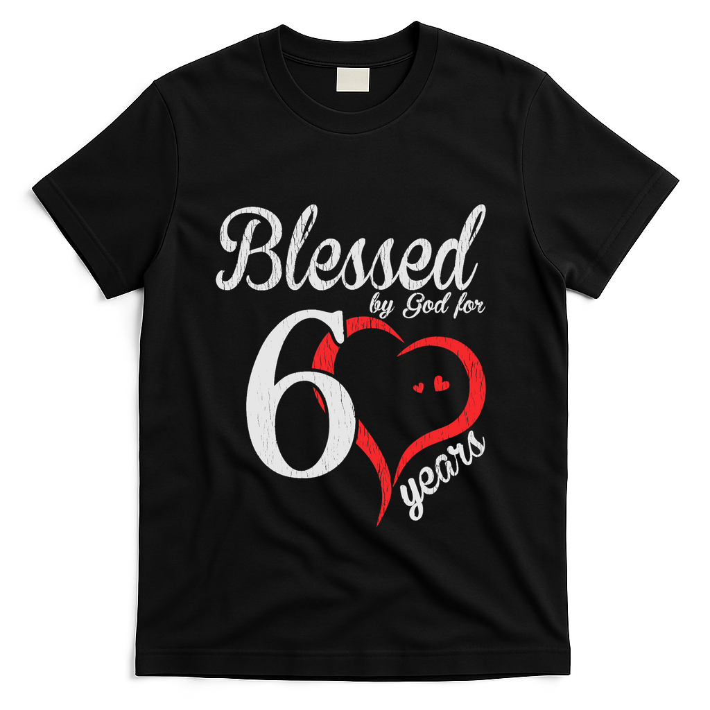 Vintage 60th Birthday Blessed By God, Happy Gift T-Shirt product image 1