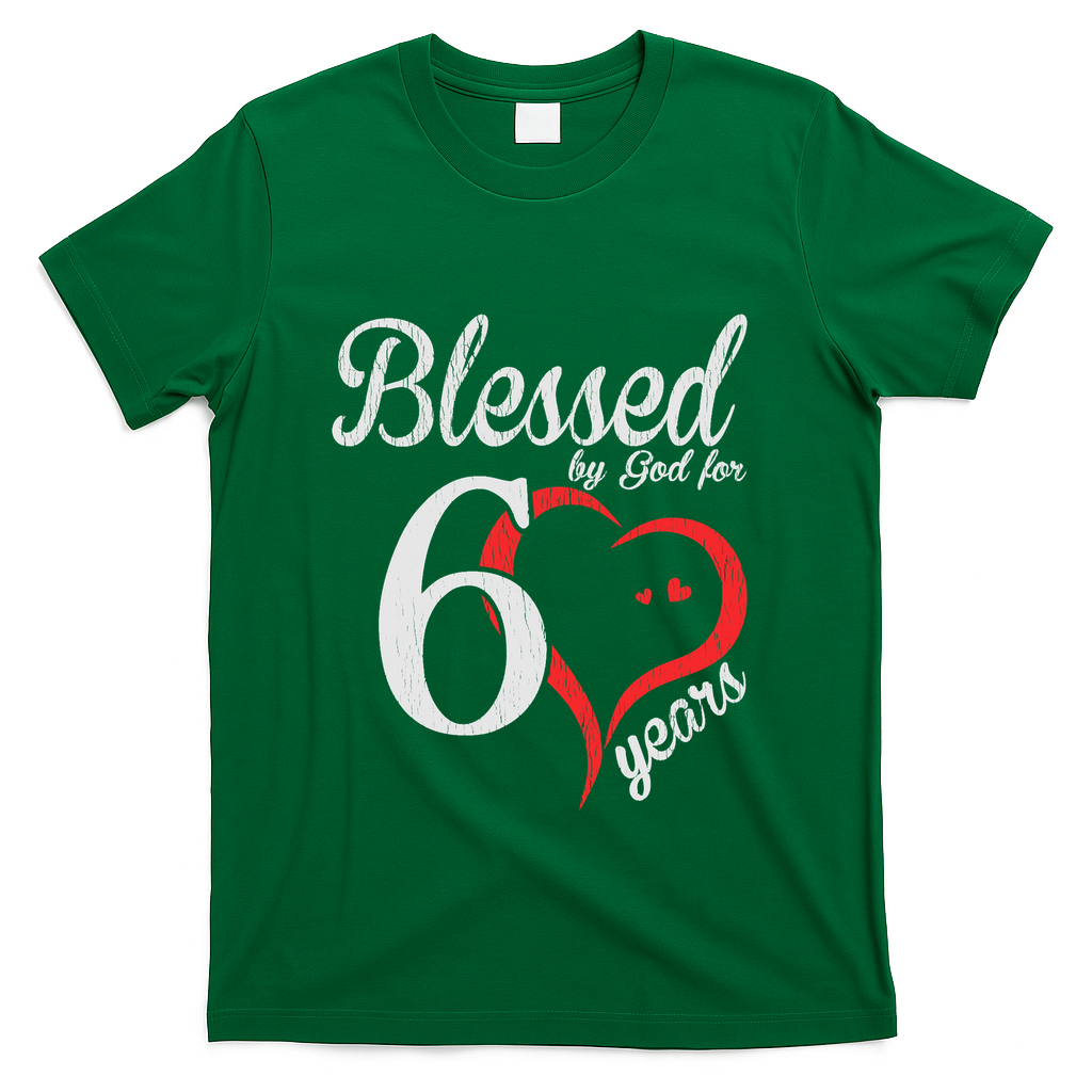 Vintage 60th Birthday Blessed By God, Happy Gift T-Shirt product image 4