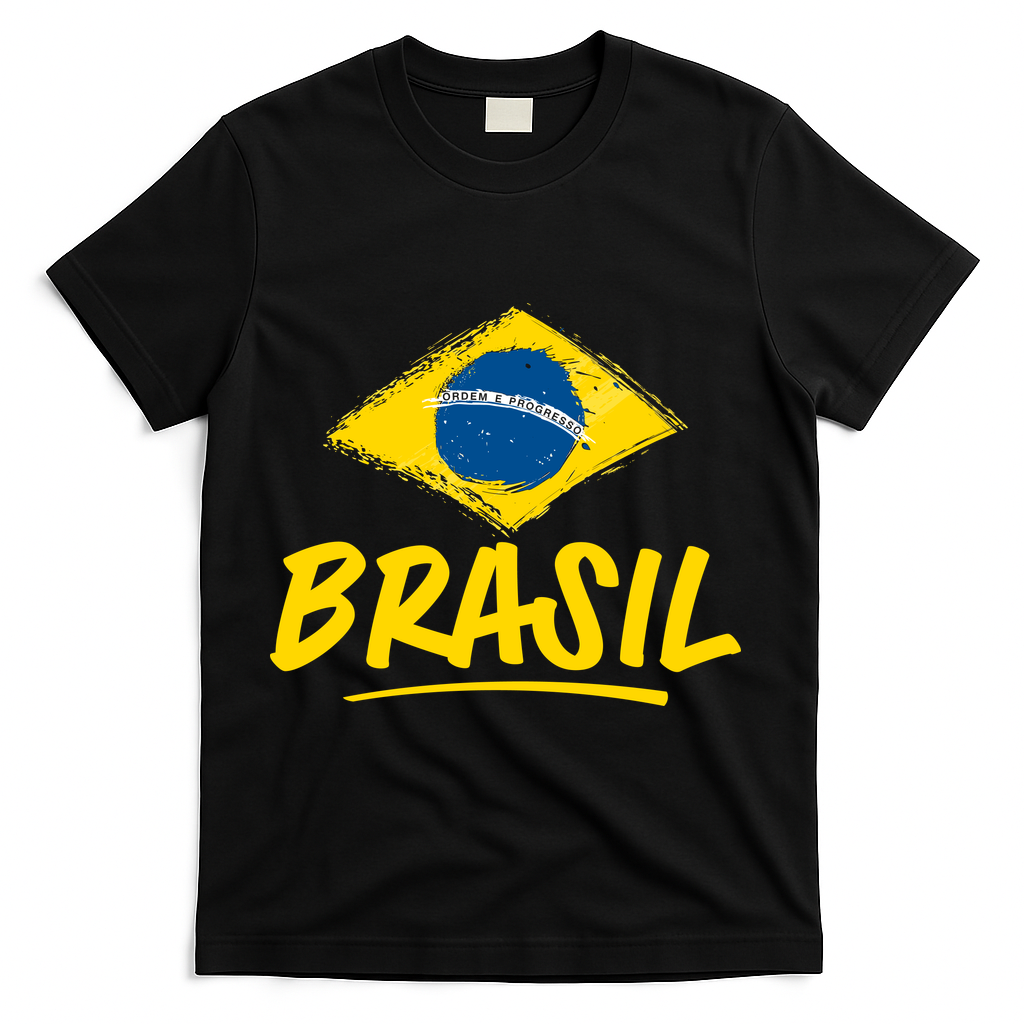 Vintage Brazil Flag Enthusiast Ordem E Progresso T-Shirt product image 1