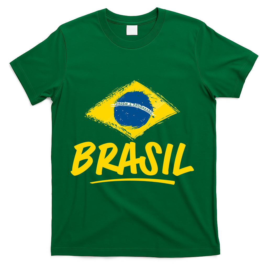 Vintage Brazil Flag Enthusiast Ordem E Progresso T-Shirt product image 4