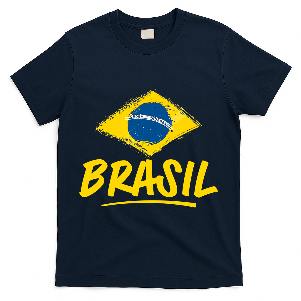 Vintage Brazil Flag Enthusiast Ordem E Progresso T-Shirt product image 3