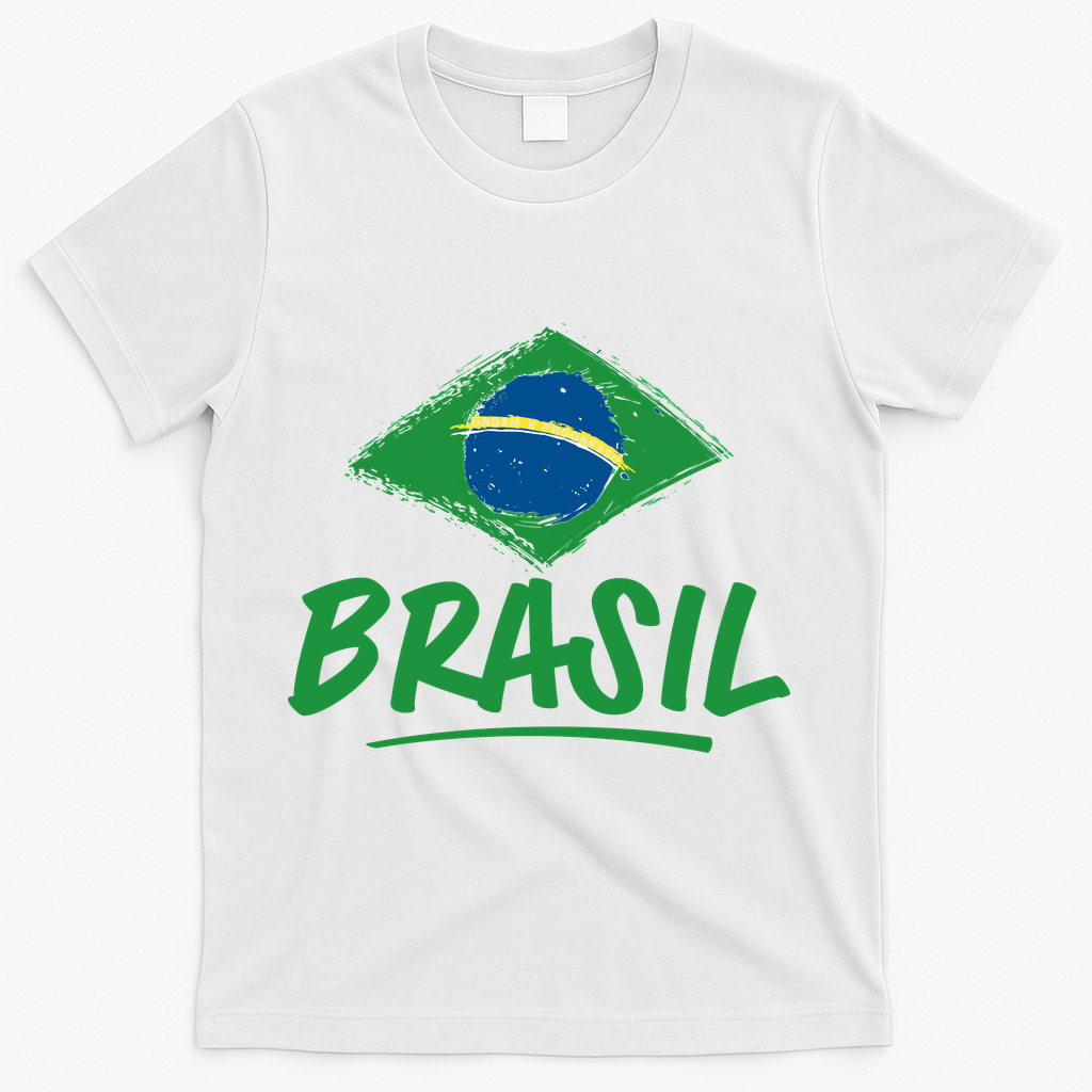 Vintage Brazil Flag Enthusiast Ordem E Progresso T-Shirt product image 2