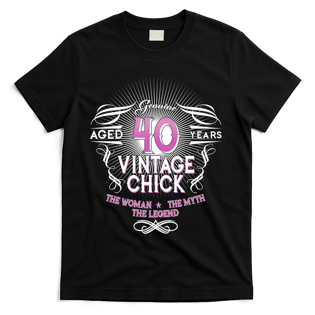 Genuine Aged 40 Years Vintage Chick 40th Birthday T-Shirt product image 1