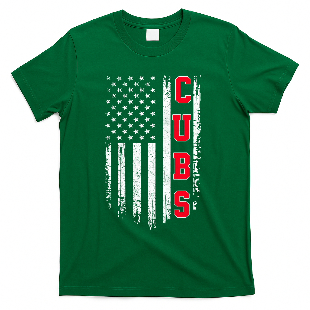 Vintage Cubs Name American US Flag Sports T-Shirt product image 4