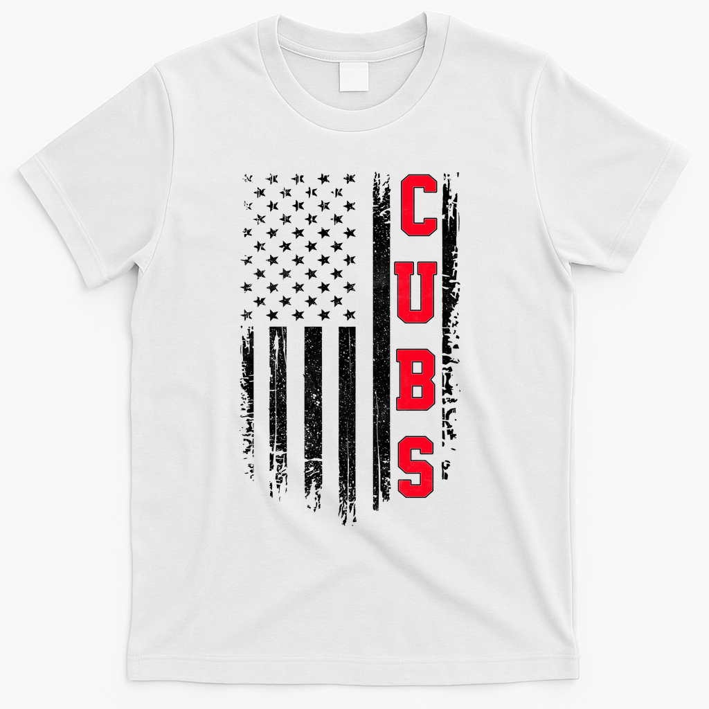 Vintage Cubs Name American US Flag Sports T-Shirt product image 2