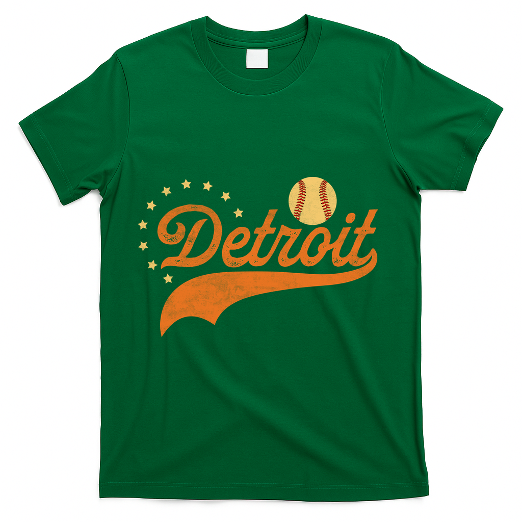 Vintage Detroit Baseball Fan T-Shirt product image 4