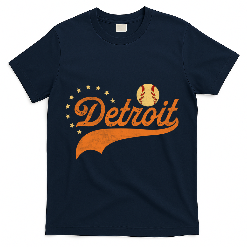 Vintage Detroit Baseball Fan T-Shirt product image 3