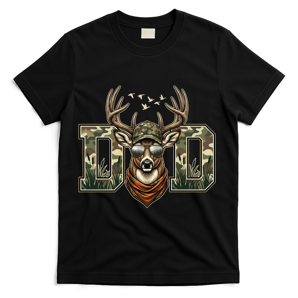 Varsity Style Camo Dad Deer Buck Hunter Fathers Day T-Shirt product image 1