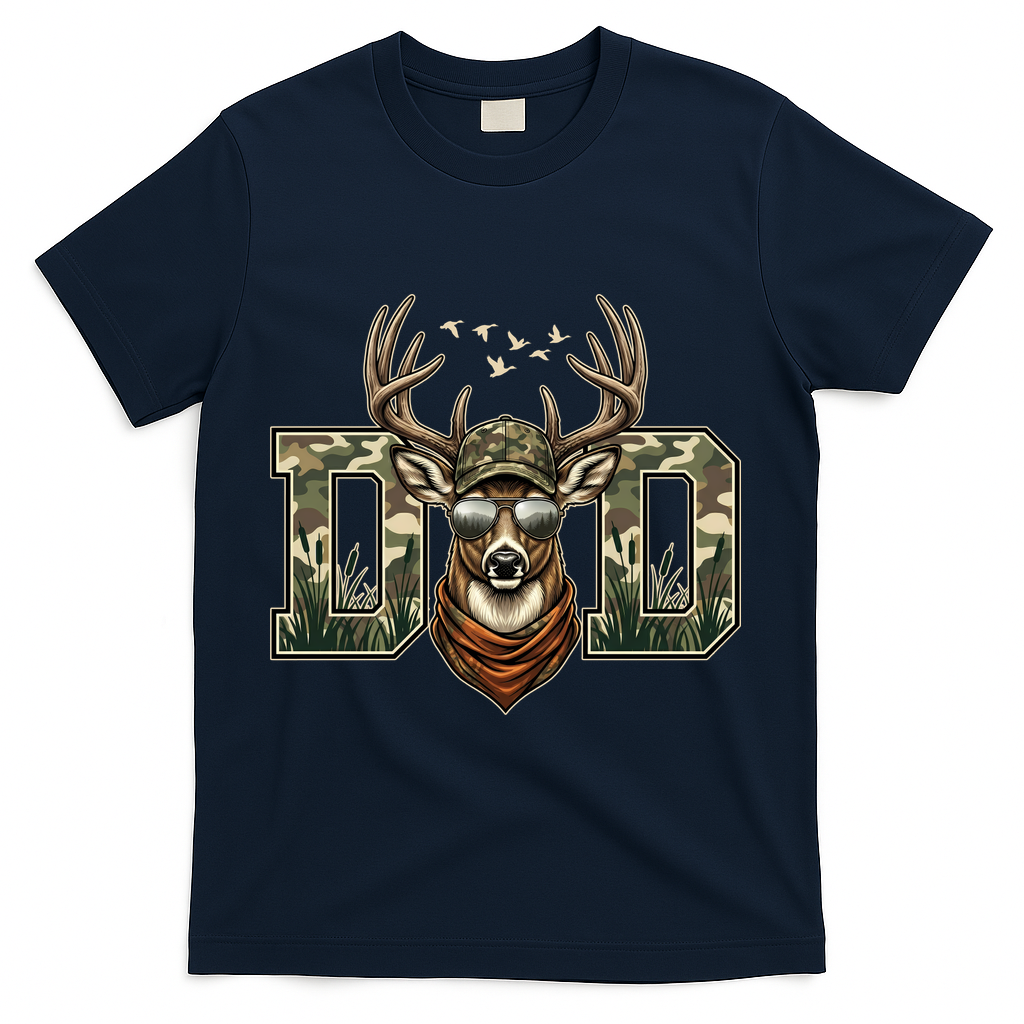 Varsity Style Camo Dad Deer Buck Hunter Fathers Day T-Shirt product image 3