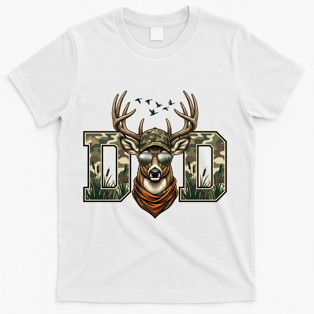 Varsity Style Camo Dad Deer Buck Hunter Fathers Day T-Shirt product image 2