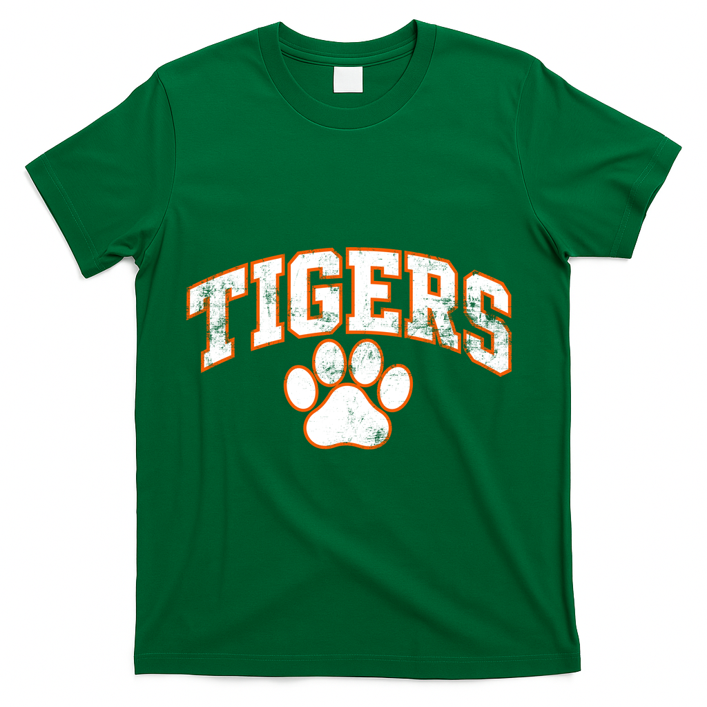 Vintage Tigers Paw Print Graphic Sports T-Shirt product image 4