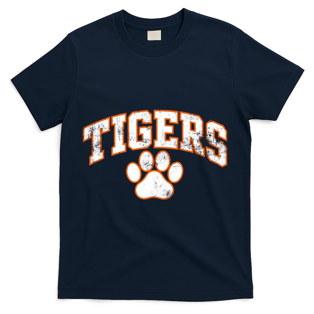 Vintage Tigers Paw Print Graphic Sports T-Shirt product image 3