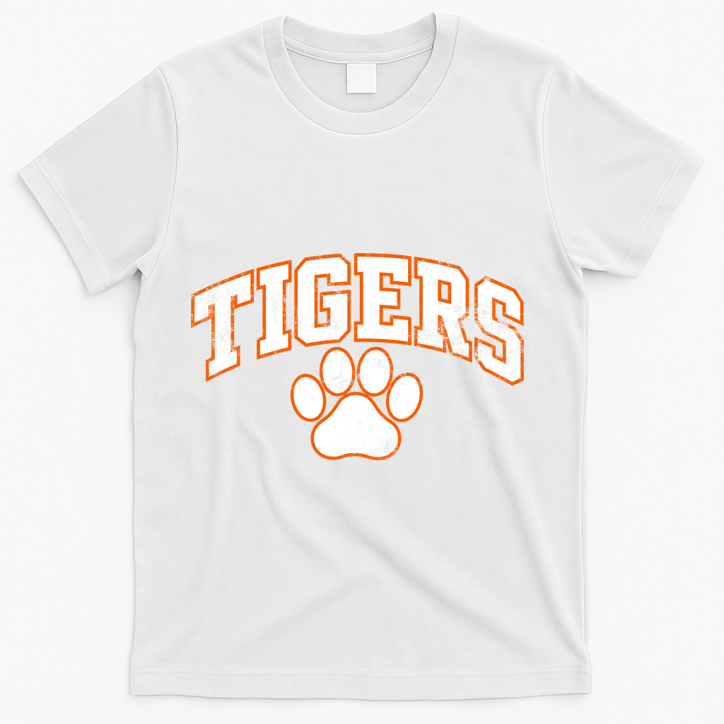 Vintage Tigers Paw Print Graphic Sports T-Shirt product image 2