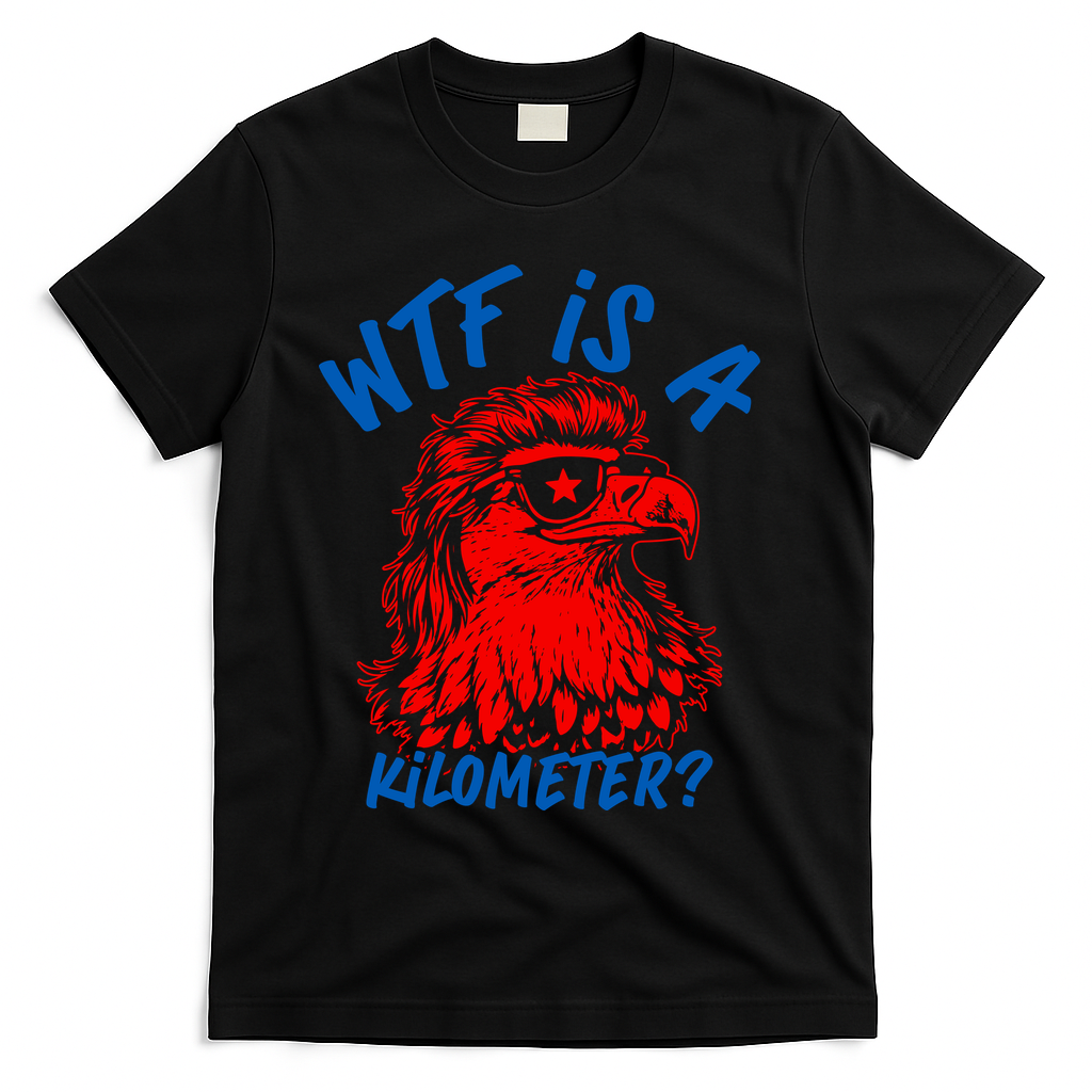 WTF Is A Kilometer? Eagle 4th Of July T-Shirt product image 1