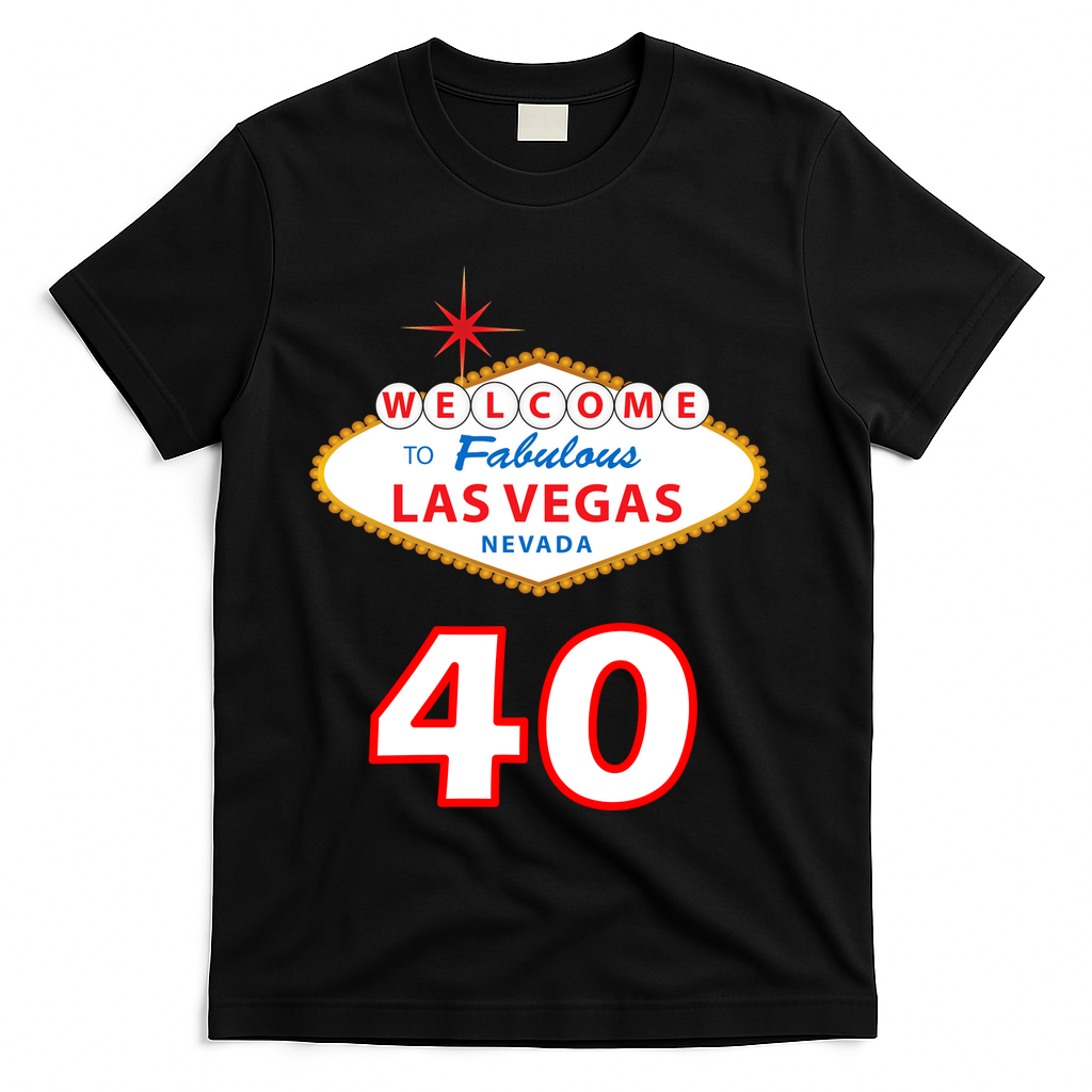 40 Years Old In Vegas - 40th Birthday T-Shirt product image 1