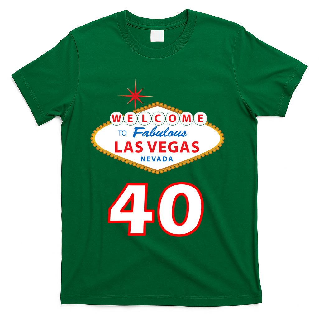 40 Years Old In Vegas - 40th Birthday T-Shirt product image 4