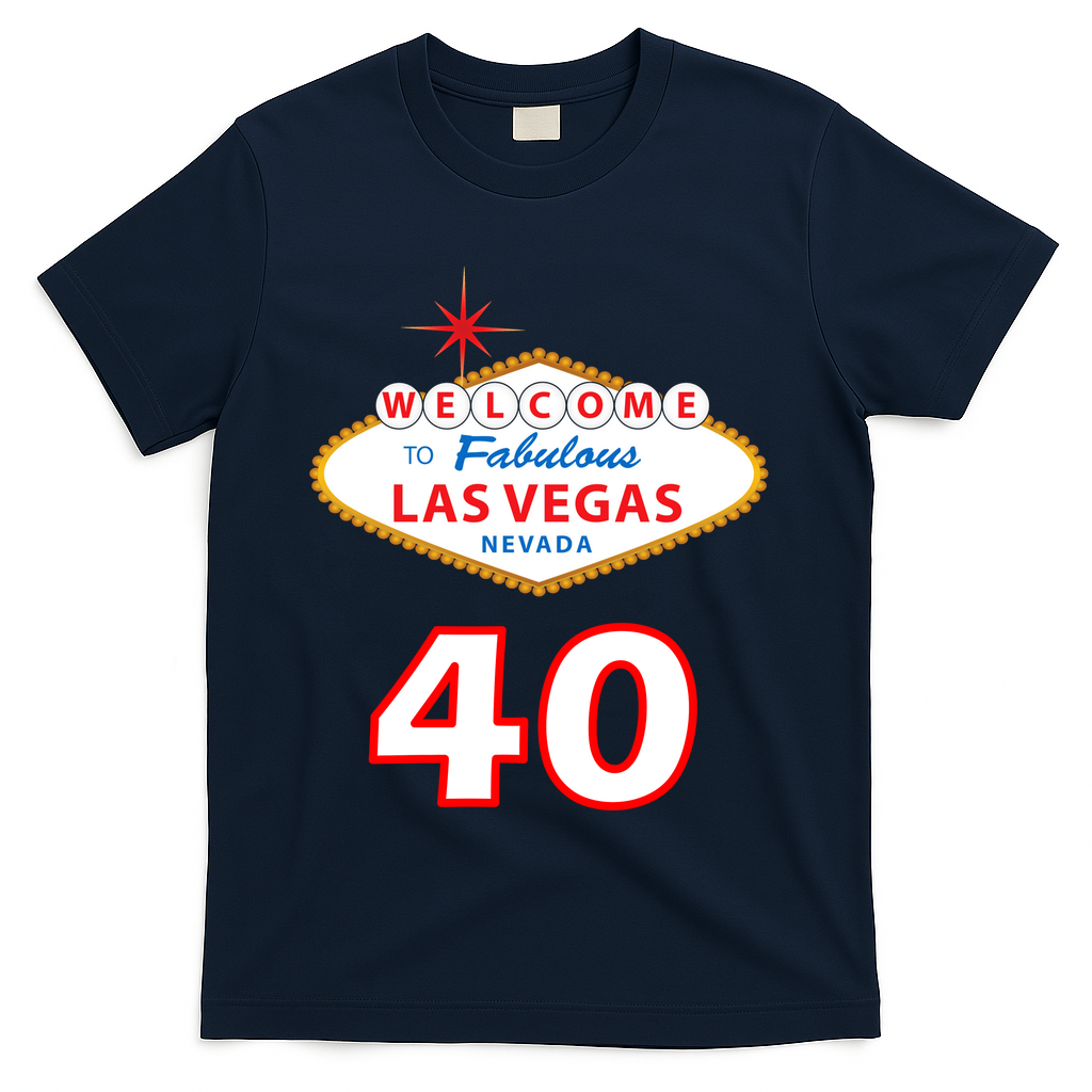 40 Years Old In Vegas - 40th Birthday T-Shirt product image 3